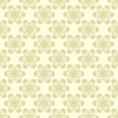 Floral background. Olive green seamless pattern