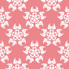 Fototapeta na wymiar White seamless design. On pale pink background