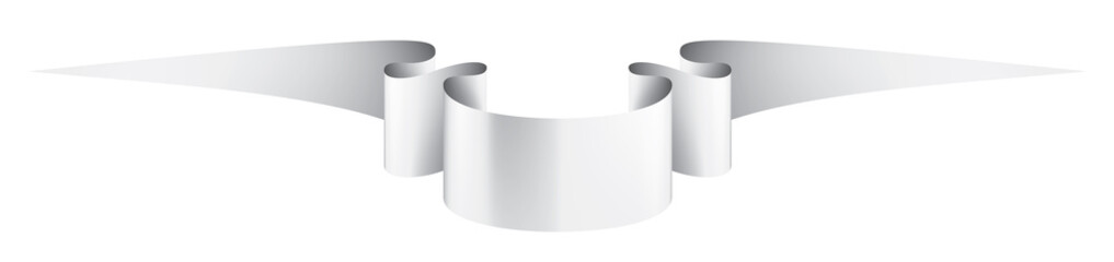 White ribbon on white background. Vector illustration