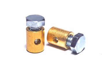 Brass cable lock head On a white background.   