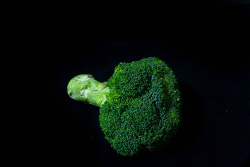 Broccoli on a black background isolated