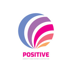 Positive abstract sphere - vector business logo design. 