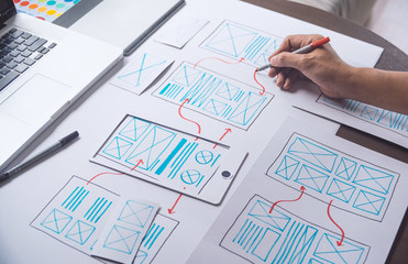 ux Graphic designer creative  sketch planning application process development prototype wireframe...