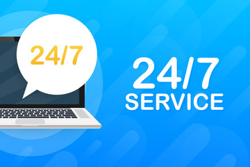 Steady available services icon. 24 7 illustration. Work whole week web. Vector stock illustration.