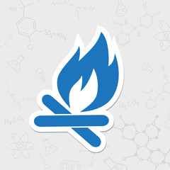 Burning bonfire illustration. Camping and traveling vector icon