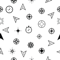 compass seamless pattern background icon.
