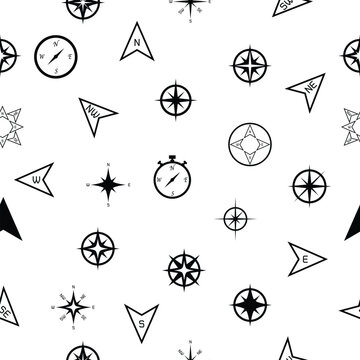 compass seamless pattern background icon.