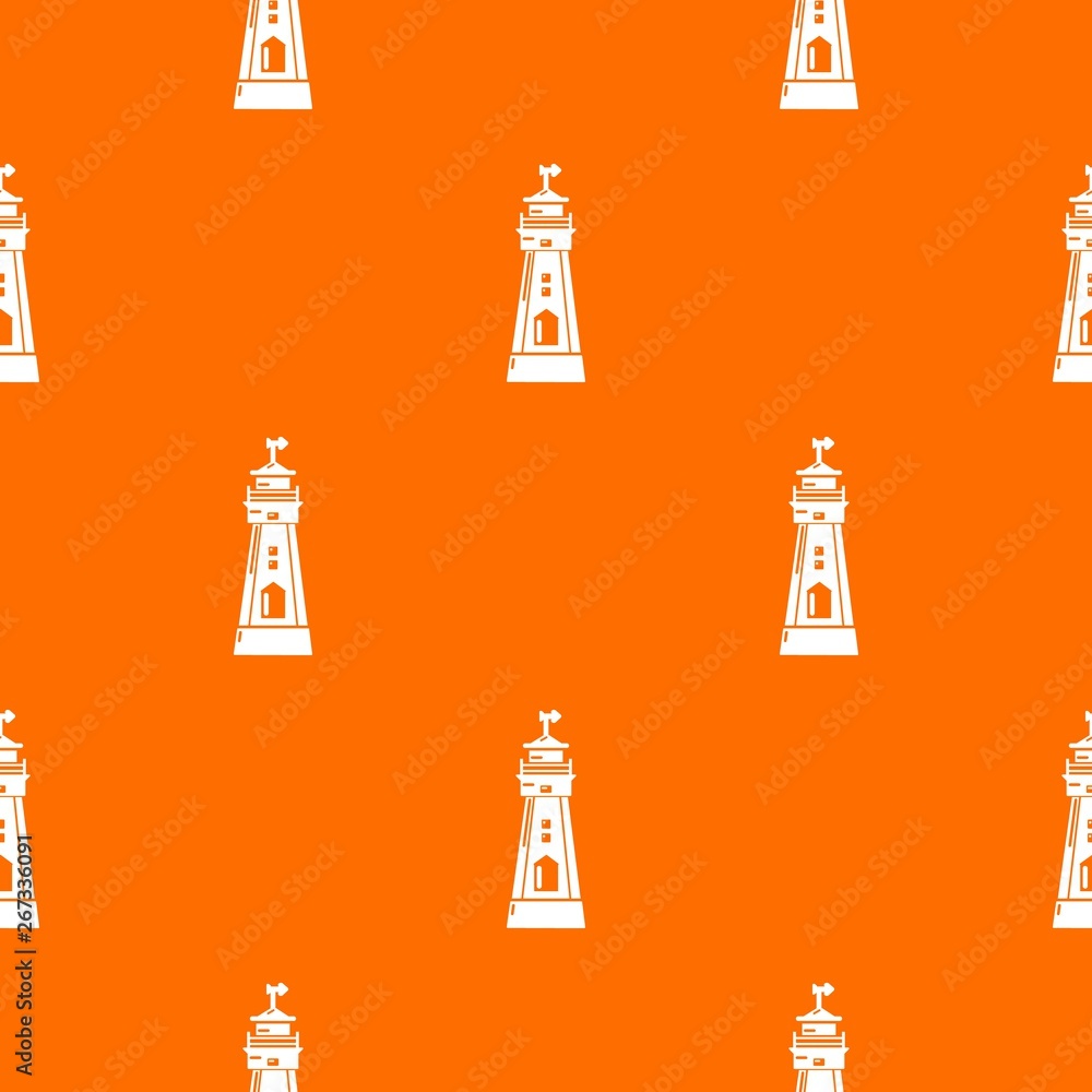 Poster coast tower pattern vector orange for any web design best
