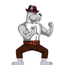 Fighting Pitbull Mascot
