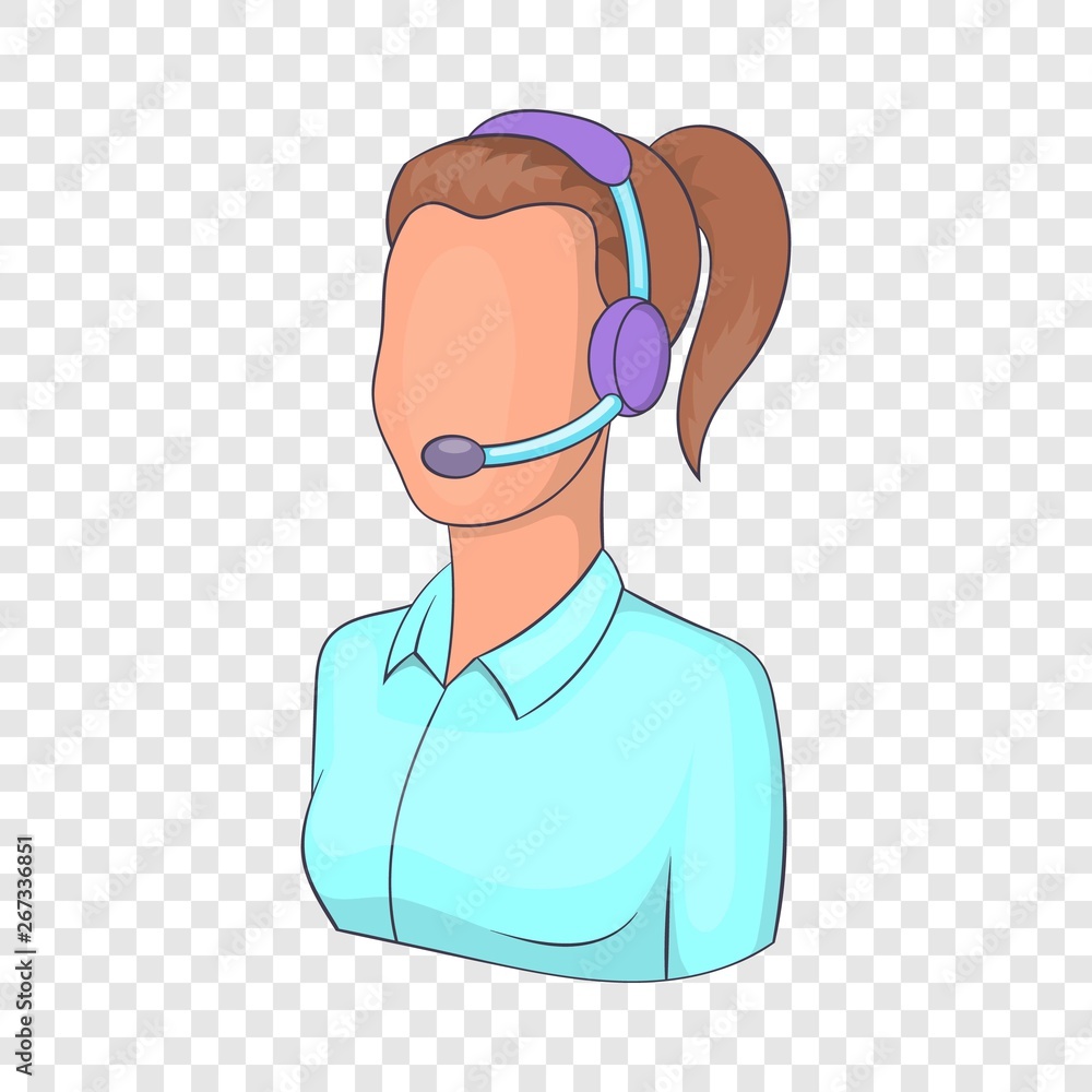 Aufkleber call center operator icon. cartoon illustration of call center operator vector icon for web design