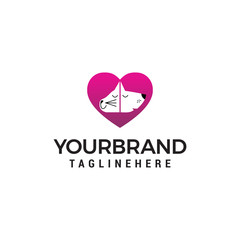 pet care logo design concept template vector