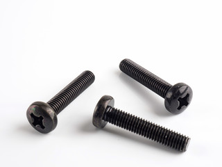 Screws on a white background