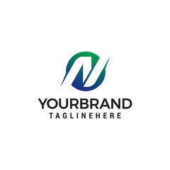 letter n logo design concept template vector