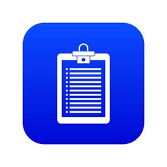Clipboard with check list icon digital blue for any design isolated on white vector illustration