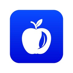 Leaf apple icon blue vector isolated on white background