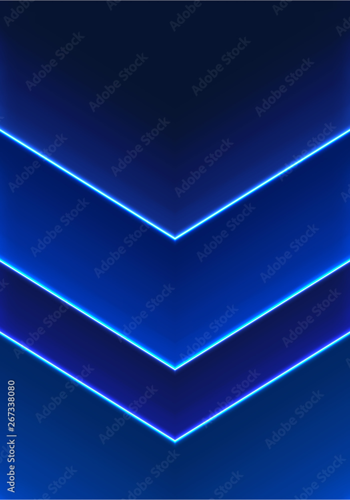 Aufkleber abstract blue background with glowing lines. vector minimal banner. futuristic neon texture