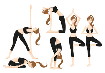 Cartoon Female Yoga Trainer Allows you to play yoga on your own.
