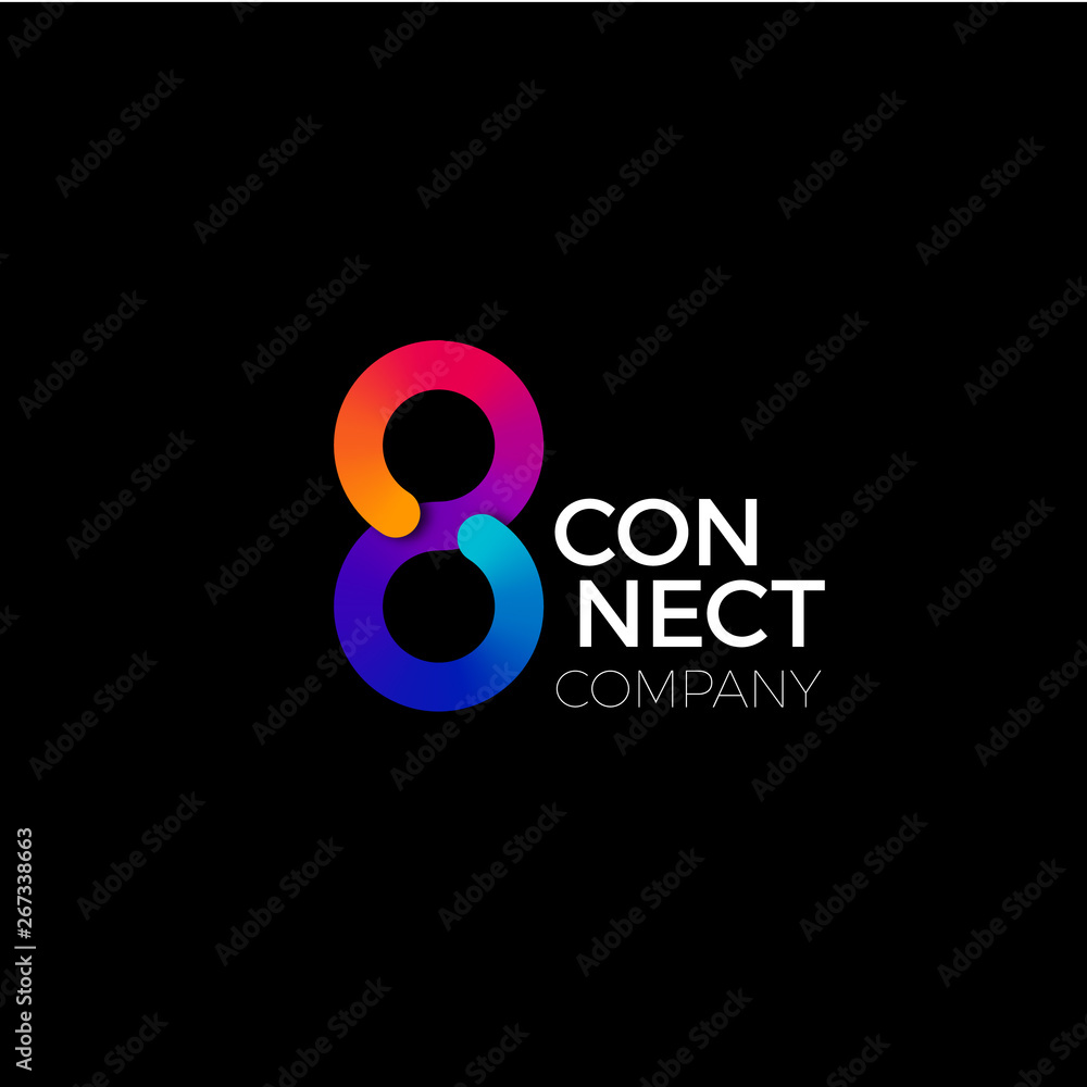 Poster vector endless connect symbol. colorful concept of connect, interaction and cooperation. business cr