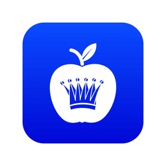 King apple icon blue vector isolated on white background