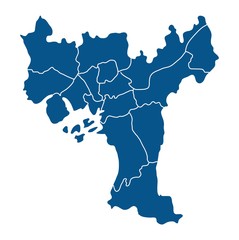 Outline map of Oslo districts