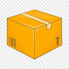 Cardboard box icon. Cartoon illustration of box vector icon for web design