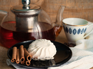 tea and cake on the table