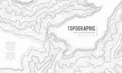 Grey contours vector topography. Geographic mountain topography vector illustration. Topographic pattern texture. Map on land vector terrain. Elevation graphic contour height lines. Topographic map - obrazy, fototapety, plakaty