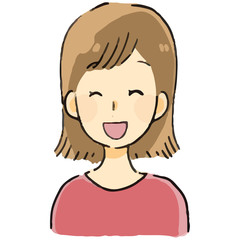 表情　女の人　笑顔