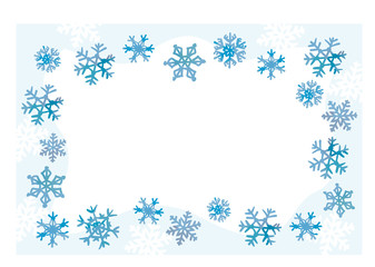 雪の結晶　フレーム　手書きイラスト