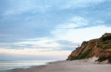Fototapeta na wymiar Cliffed coast of the Black Sea in Ukraine