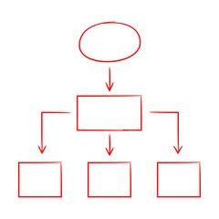 red hand drawn and sketch diagram template for presentation