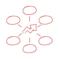 red hand drawn and sketch diagram template for presentation