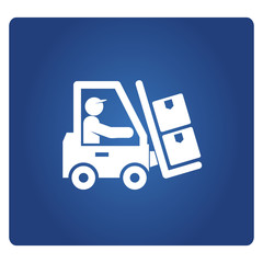 man driving forklift truck