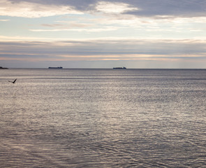 Obraz premium Ships lying in the roads in the Black Sea.