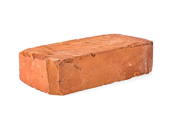 Old red brick isolated on a white background
