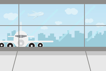 Enjoy your holiday travel trip around the world at airport terminal - vector illustration Eps 10.