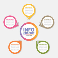 Creative concept for abstract infographics background template design with text box, can use for education, presentation, report and project management, workflow layout, diagram, business concept, ban