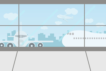 Enjoy your holiday travel trip around the world at airport terminal - vector illustration Eps 10.