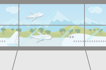 Enjoy your holiday travel trip around the world at airport terminal - vector illustration Eps 10.