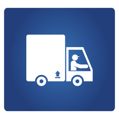 truck delivery business symbol in blue