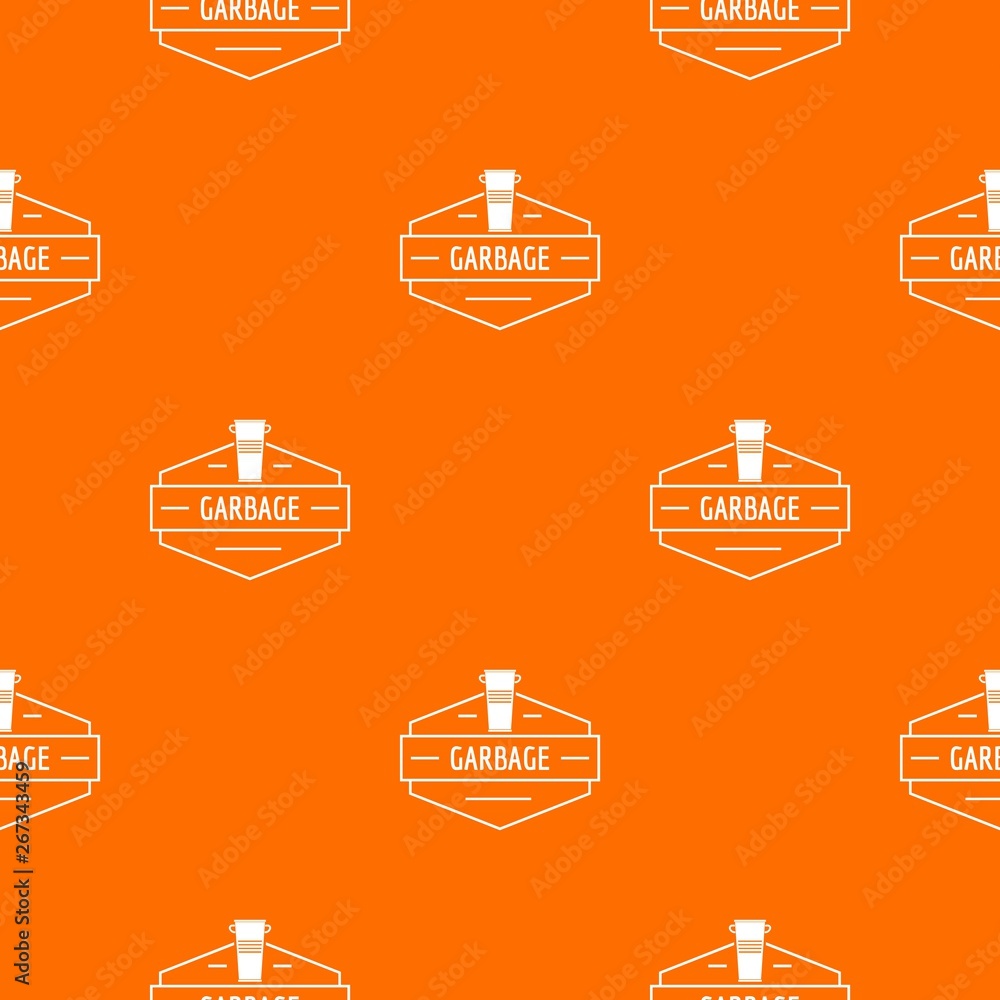 Poster bin garbage pattern vector orange for any web design best