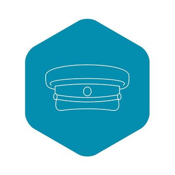 Military hat icon. Outline illustration of military hat vector icon for web