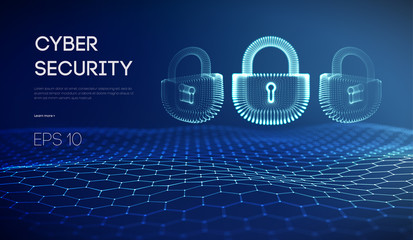 Coputer internet cyber security background. Cyber crime vector illustration. digital lock