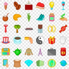 Jar icons set. Cartoon style of 36 jar vector icons for web for any design