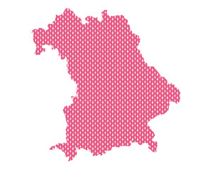 Obraz premium Karte von Bayern in rechten Maschen