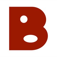 simple B character and vector logo