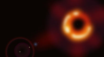 Black hole, total eclipse, abstract image. illustration