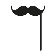 Black and white party moustache silhouette