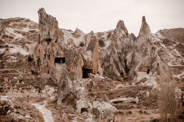Naklejka premium View of the unique volcanic landscape of Cappadocia
