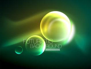 Vector glowing neon circles abstract background